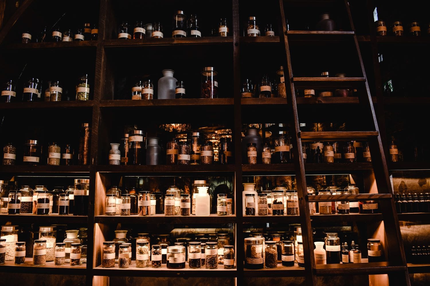 apothecary jars wagon ladder